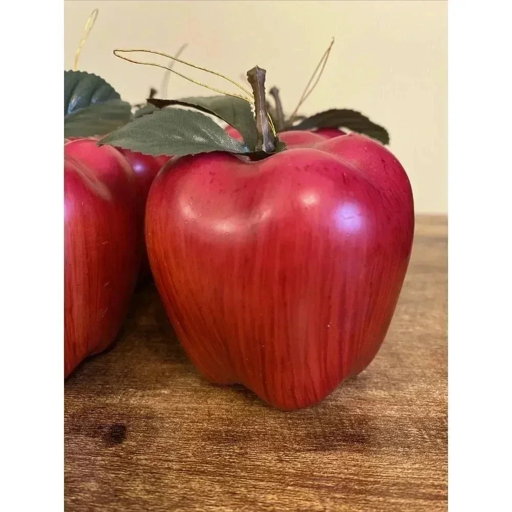 Artificial Apple Decorations Set of 12 Red Home Decor